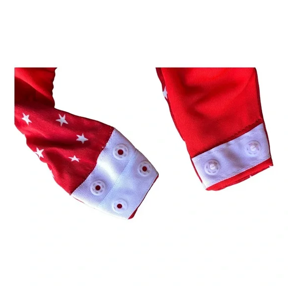 ZARA women bodysuit top Stretch red white Stars Print Size M. - Picture 7 of 15